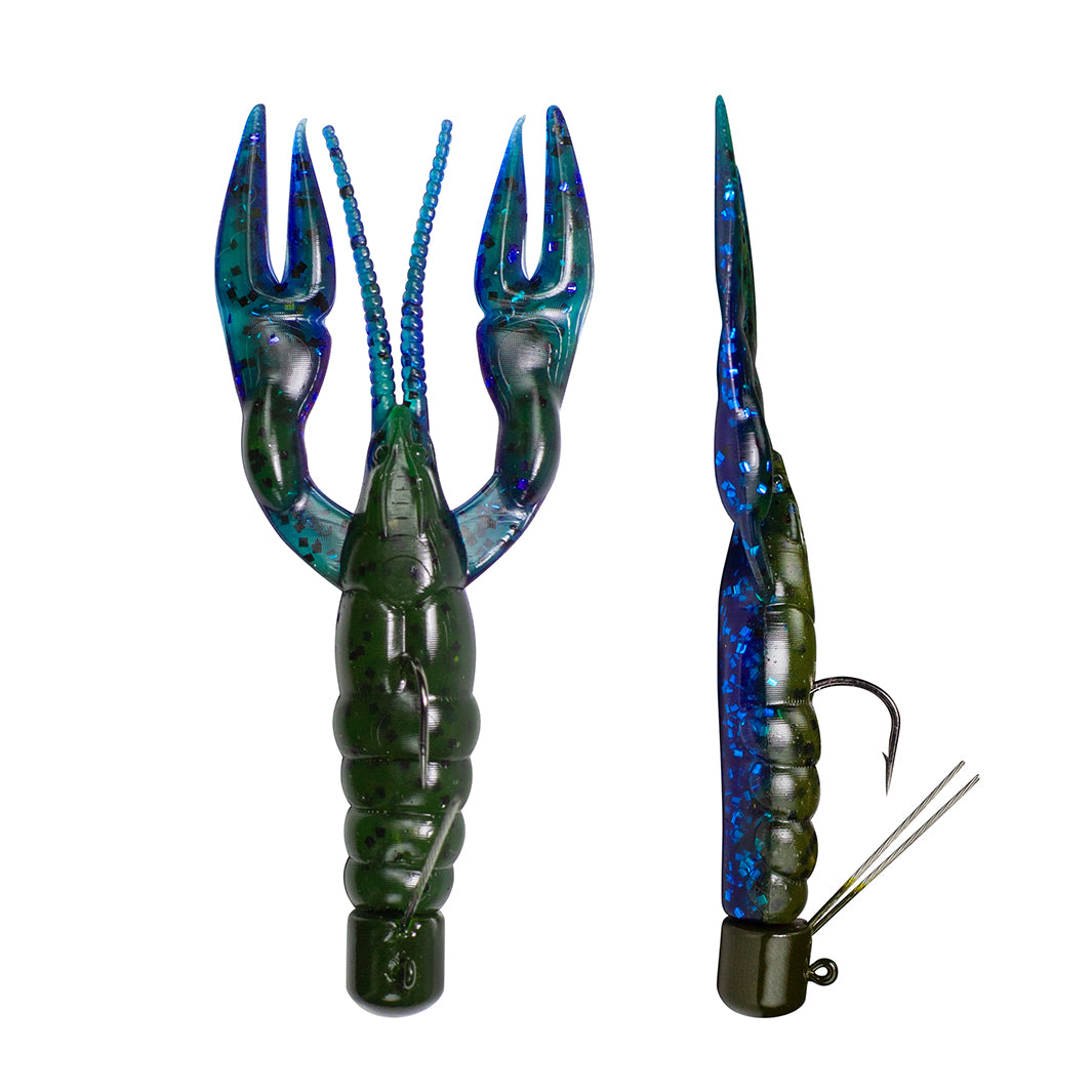 crawfish fishing lure Lunkerhunt Pre Rigged Finesse Craw Green Pumpkin