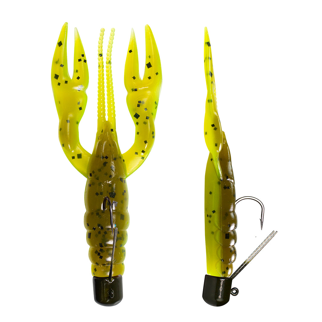 Lunkerhunt Pre-Rigged Finesse Craw, Green Pumpkin