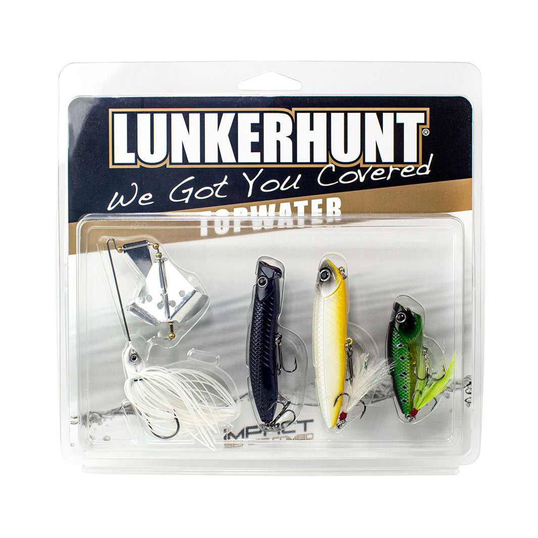 Lunkerhunt Bass Lures, Frog Fishing Bass Lures Kit (3-Pack), Topwater Fishing Bait Combo