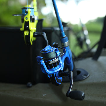 blue fishing pole AUX Spinning Rod Combo – Lunkerhunt