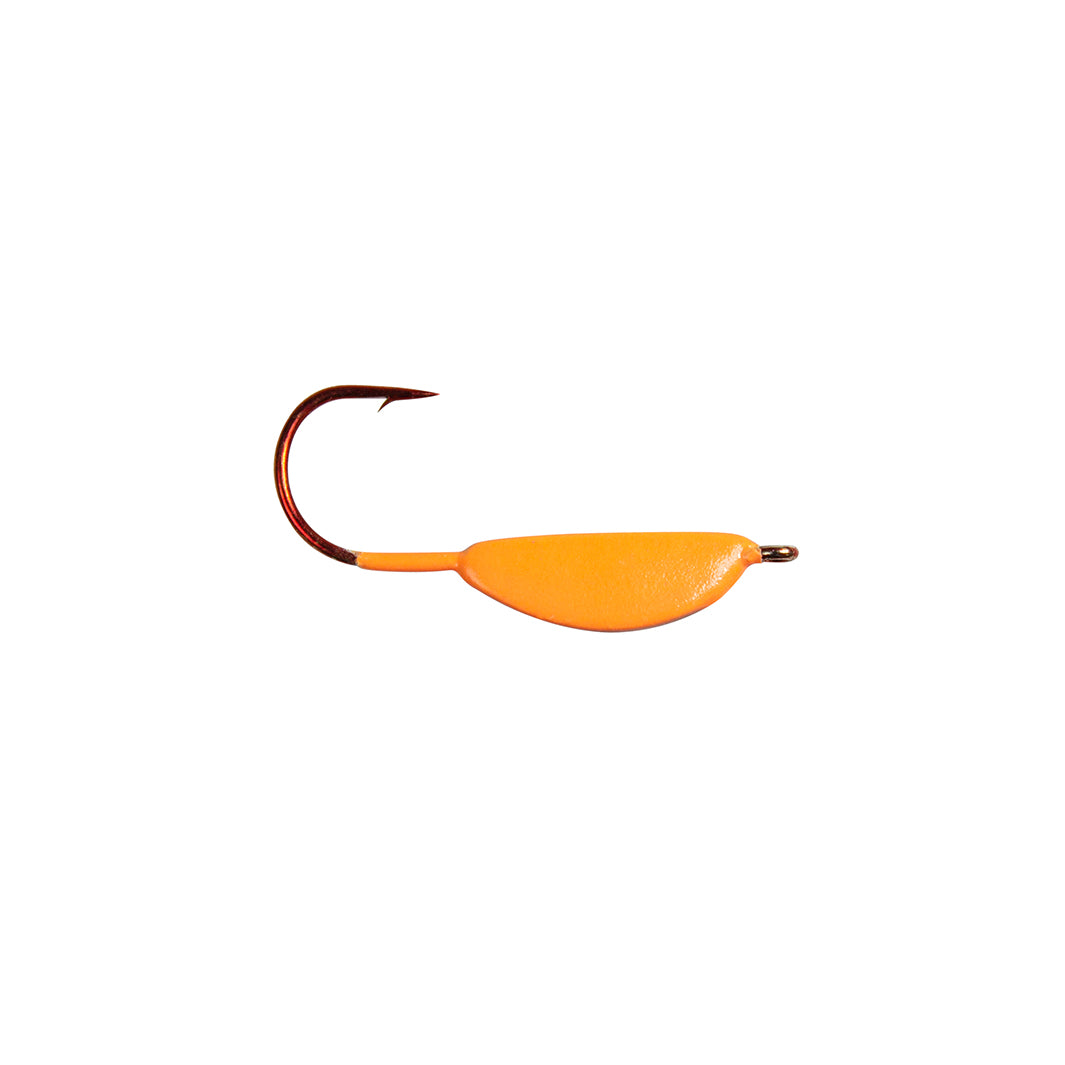 Fishslayer Tackle 1/2oz Clatter Jig / Spinner Oh' Jay -- Orange Glow Body  With Orange Glow Beads & An Orange Glow Spinner 